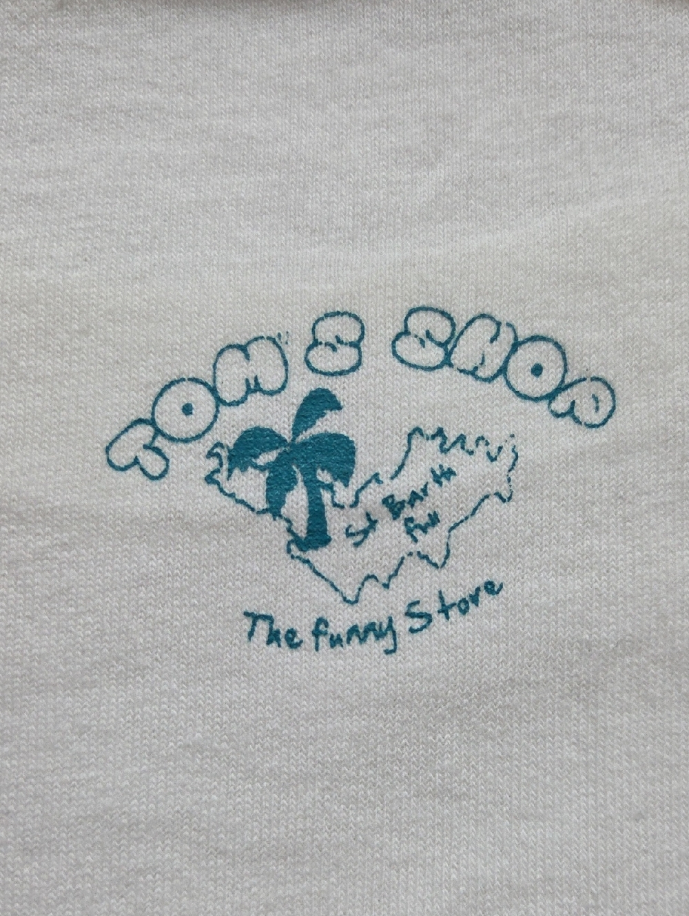 Anvil White T-Shirt with Teal St. Barth Graphic - Picture 3 of 3